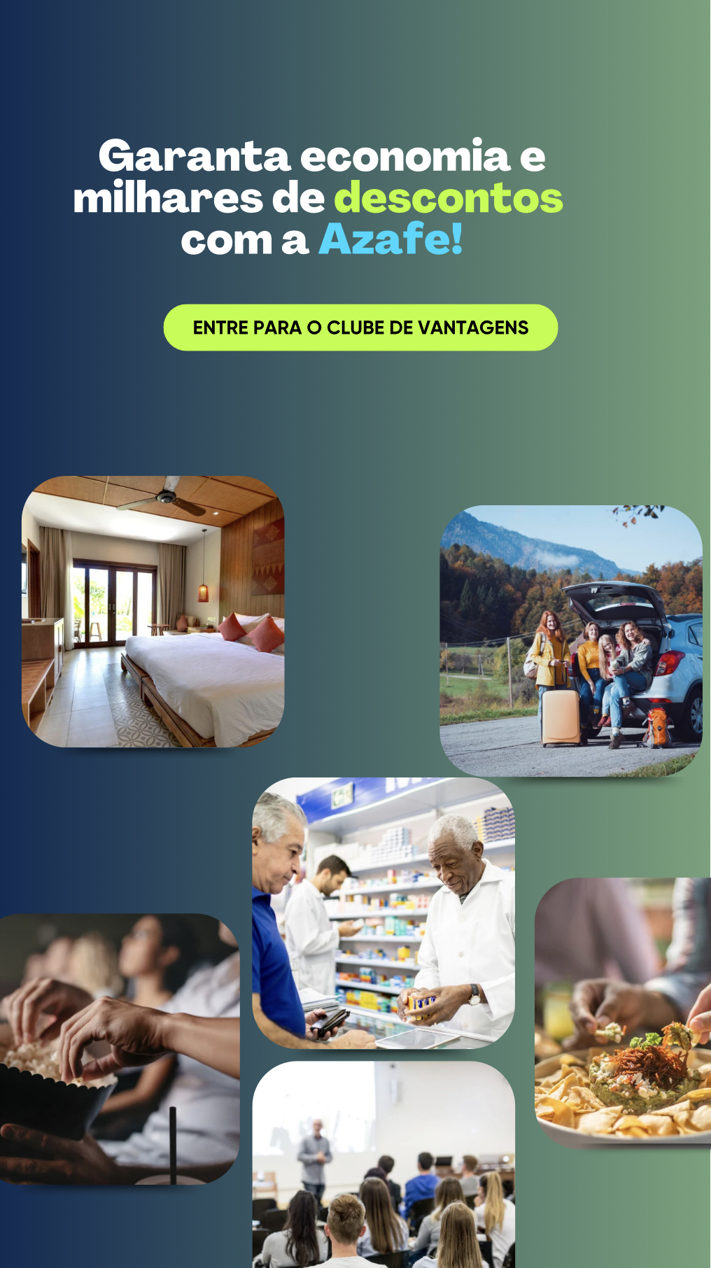Garanta economia e milhares de descontos com a Azafe!
