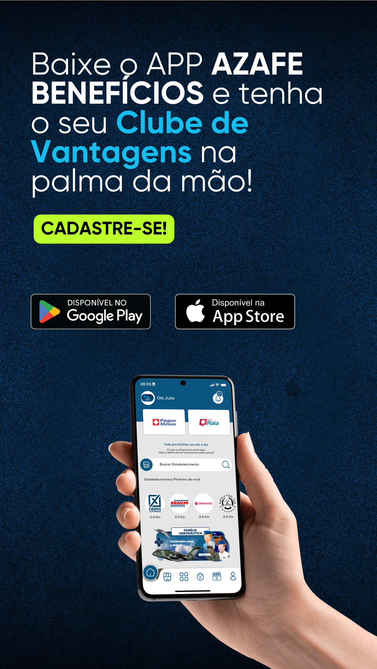 Baixe o APP AZAFE BENEFÍCIOS e tenha o seu Clube de Vantagens na palma da mão!